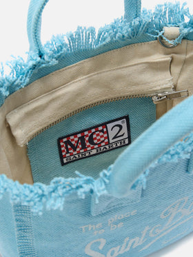 Vanity Mini-Bag aus canvas in Hellblau in Uni 