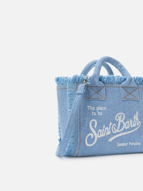 Borsa Vanity mini in denim lavaggio chiaro