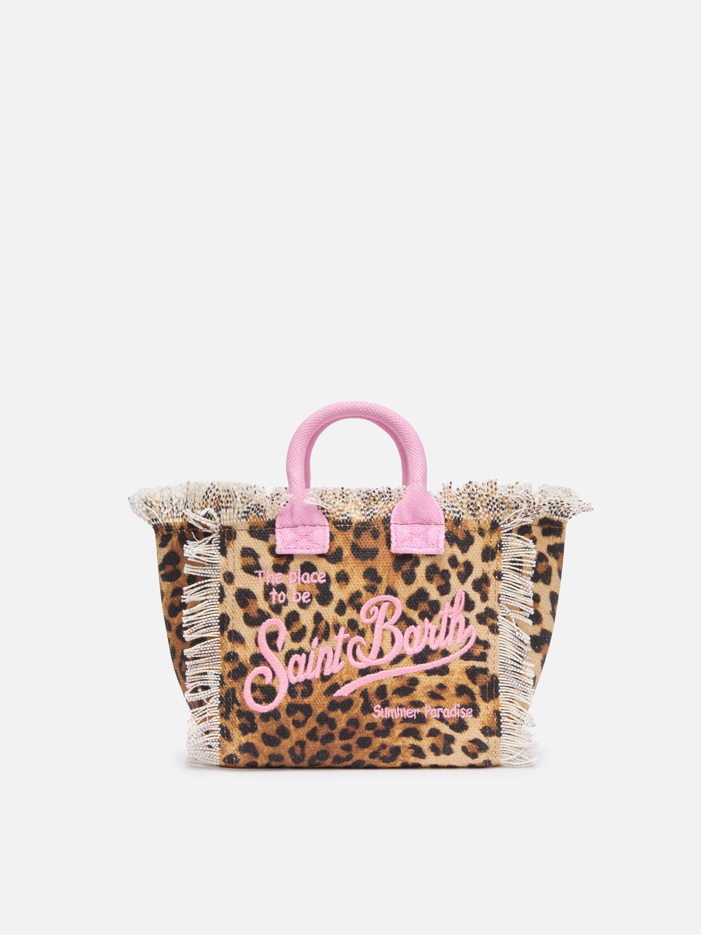 Mini-Kosmetiktasche aus Baumwollcanvas mit Animalier-Print