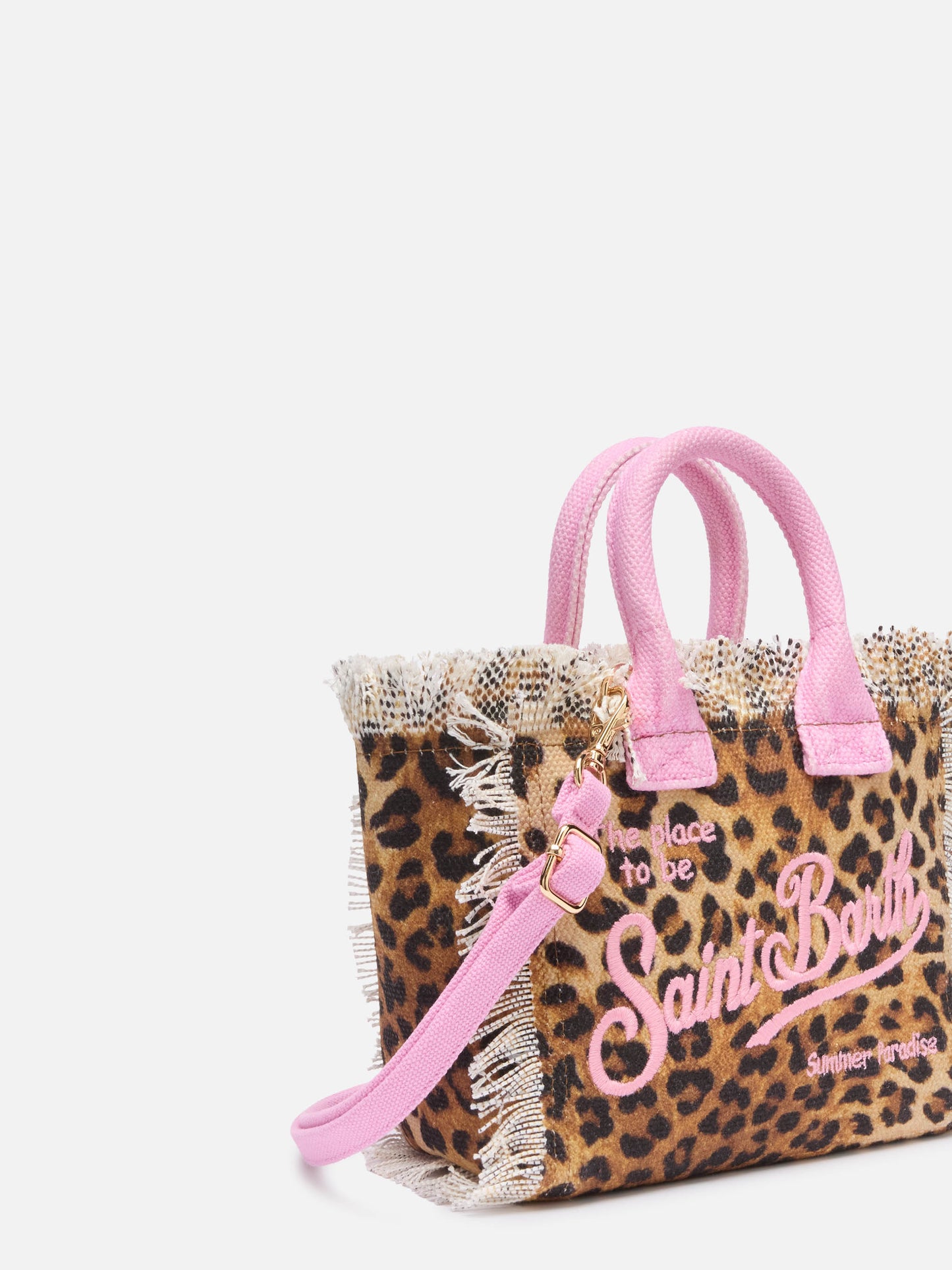 Mini-Kosmetiktasche aus Baumwollcanvas mit Animalier-Print