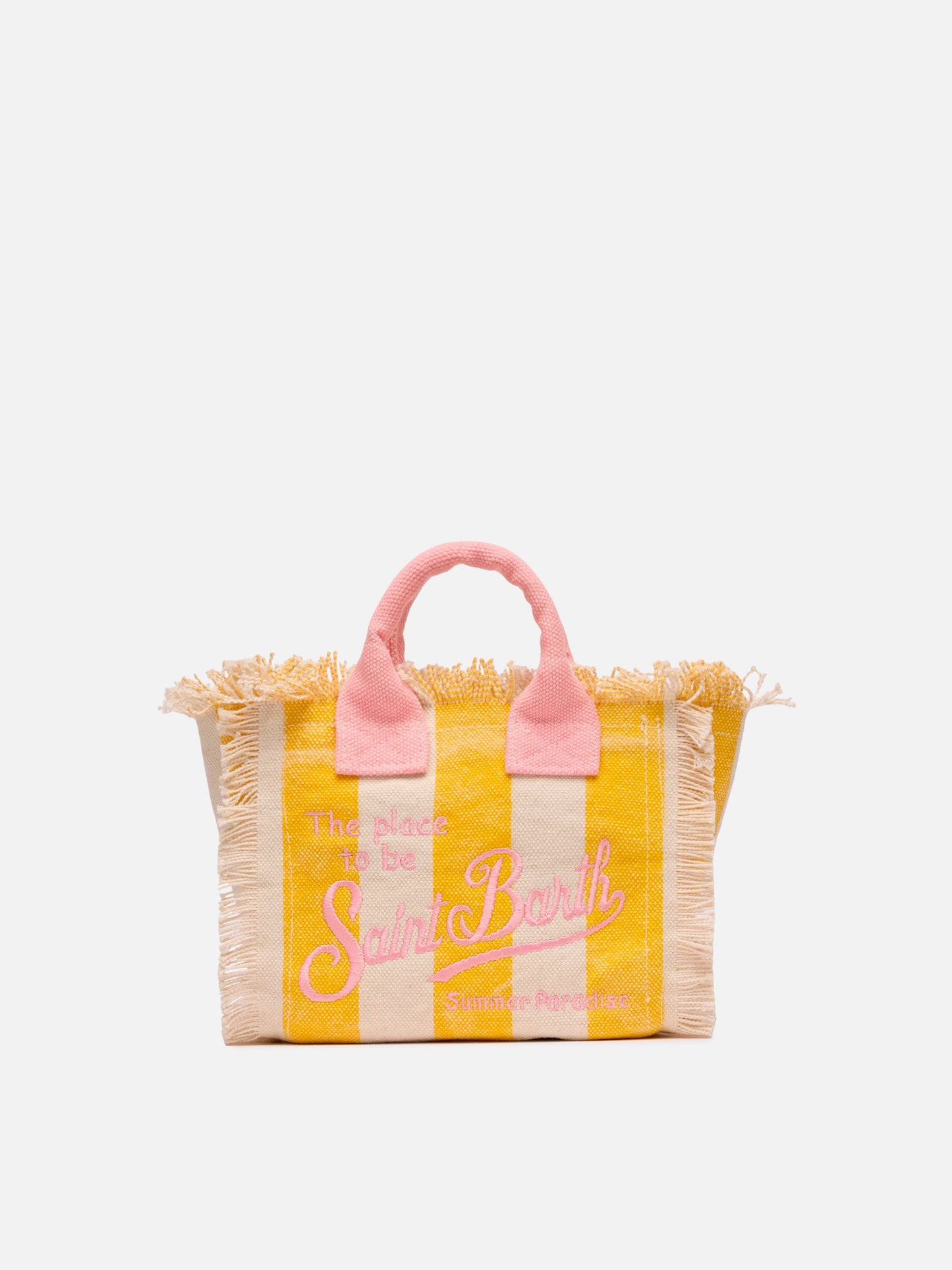 Mini-Kosmetiktasche aus Baumwollcanvas mit Streifendruck