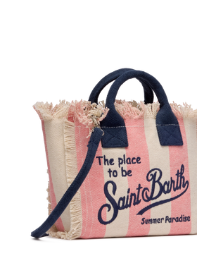 Cotton canvas Mini Vanity bag with striped print - MC2 Saint Barth