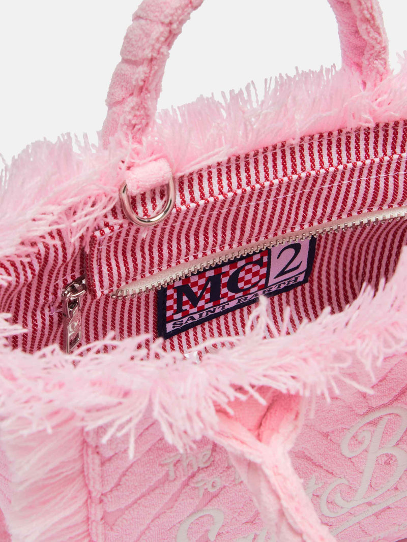 Pink zebra embossed Mini Vanity Sponge Bag