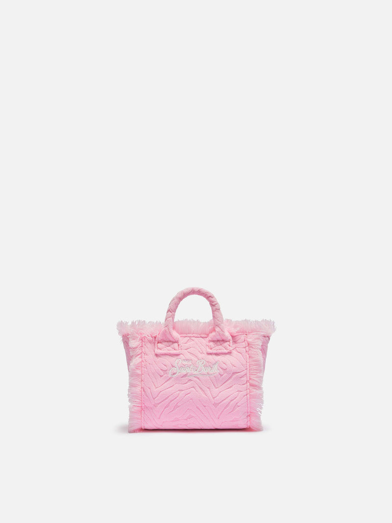 Pink zebra embossed Mini Vanity Sponge Bag