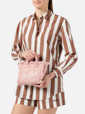 Terry effect striped Vanity mini bag