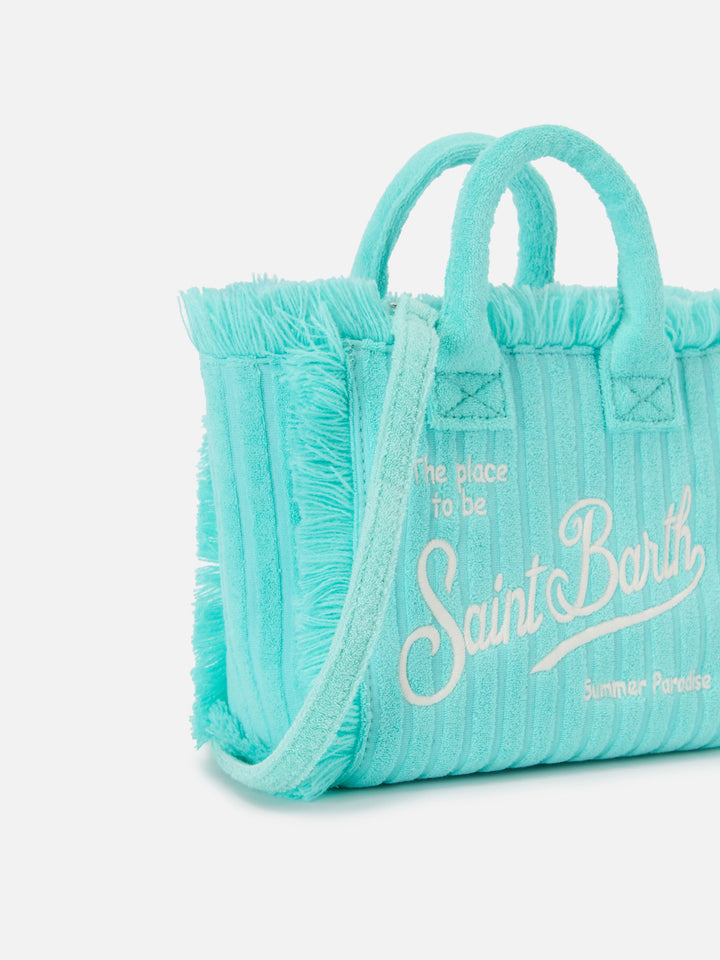 Terry effect Vanity mini bag with raised stripe detail