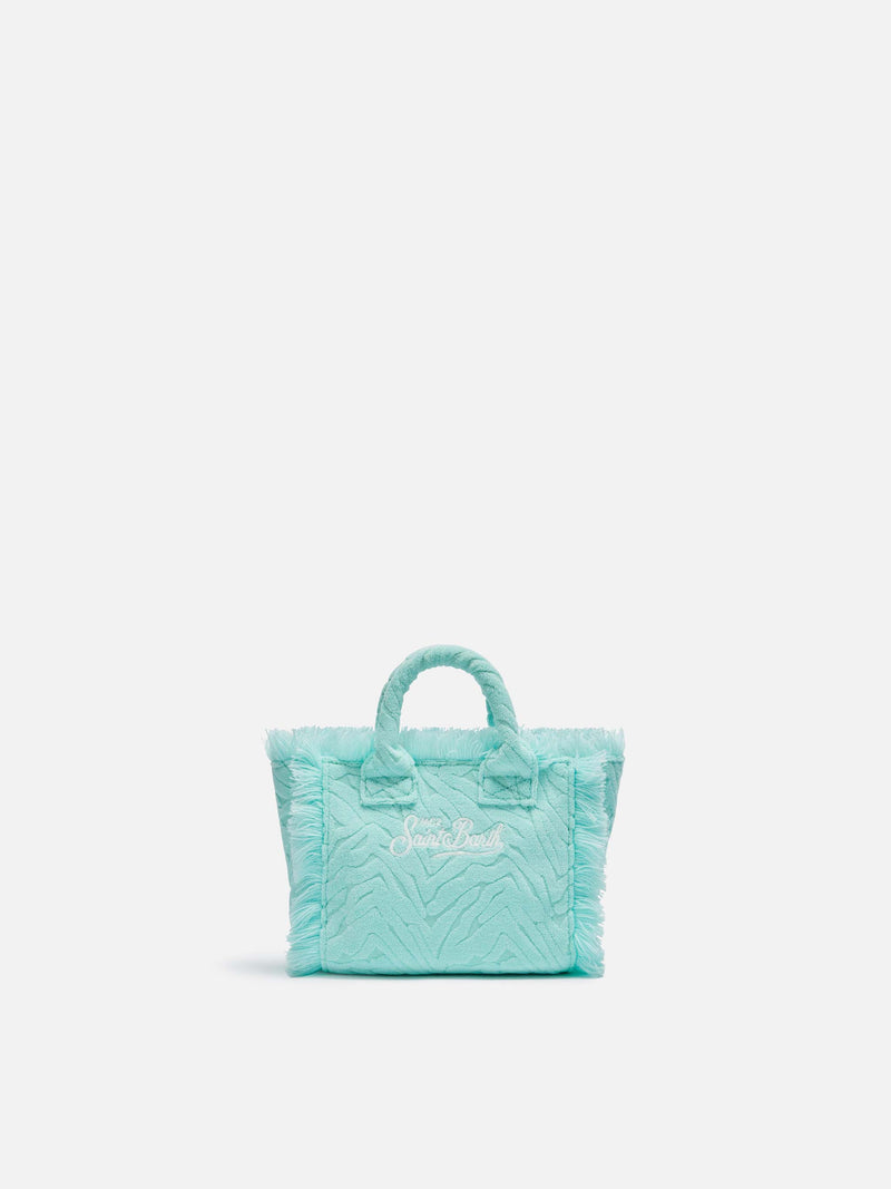 Water green zebra embossed Mini Vanity Sponge Bag