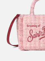 Wollhandtasche Mini Vanity mit rosa Tweedmuster