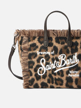 Borsa a mano Mini Vanity in lana con motivo animalier