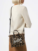 Borsa a mano Mini Vanity in lana con motivo animalier