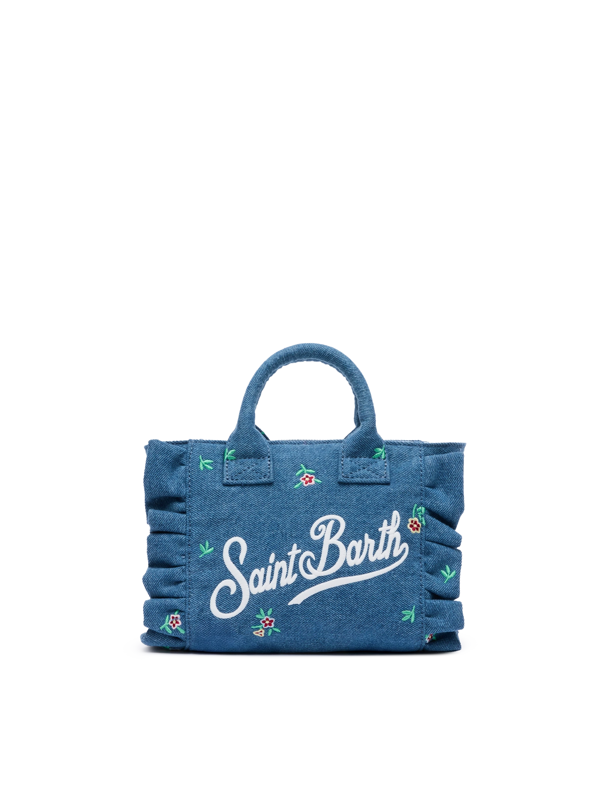 Mini Vanity Volant bag with Saint Barth logo and flower embroidery - MC2 Saint Barth
