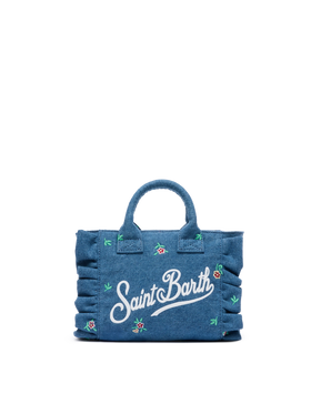 Mini Vanity Volant bag with Saint Barth logo and flower embroidery - MC2 Saint Barth