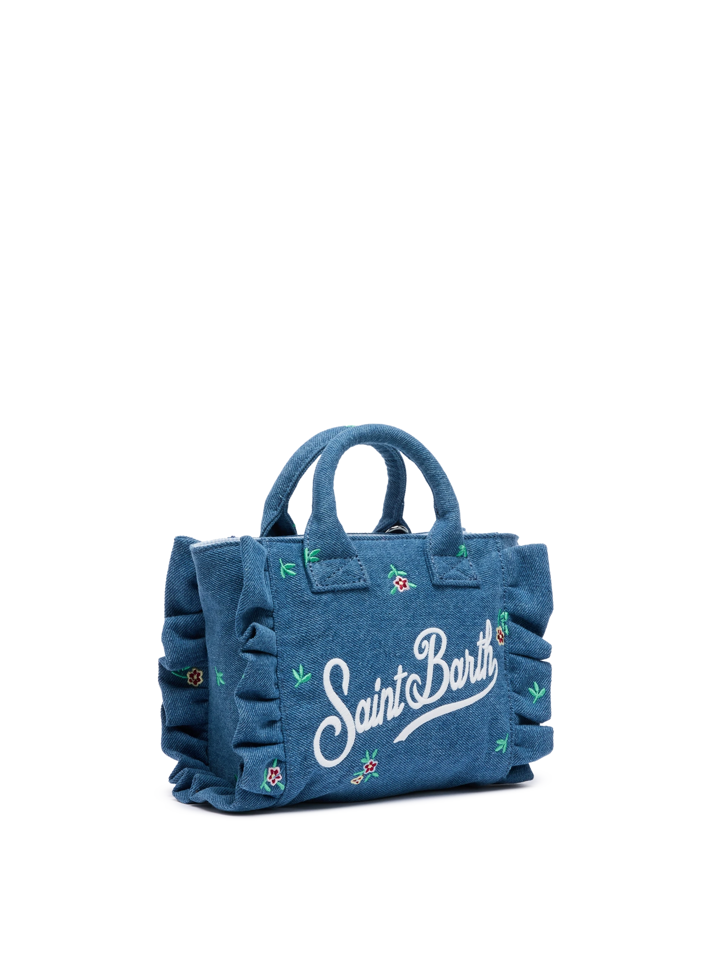 Mini Vanity Volant bag with Saint Barth logo and flower embroidery - MC2 Saint Barth