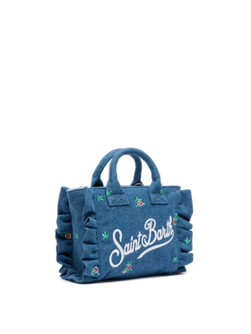 Mini Vanity Volant bag with Saint Barth logo and flower embroidery - MC2 Saint Barth