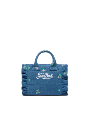 Mini Vanity Volant bag with Saint Barth logo and flower embroidery - MC2 Saint Barth