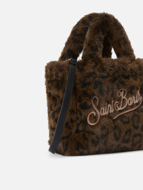 Mini bolso Vanity Soft de pelo sintético con estampado de leopardo 