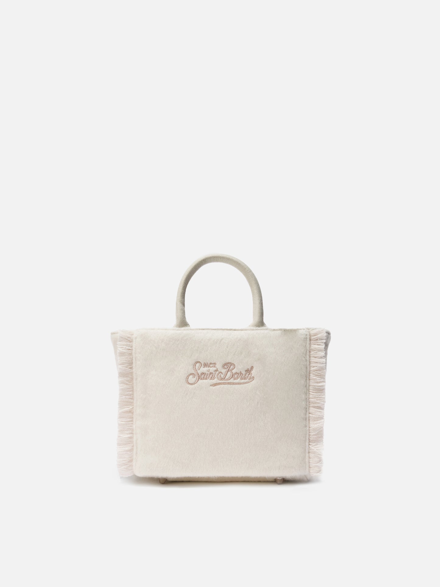 Vanity Mini Felt Handbag in white wool blend