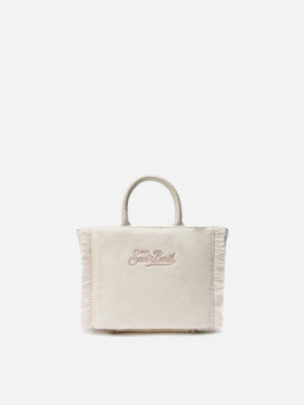 Vanity Mini Felt Handbag in white wool blend