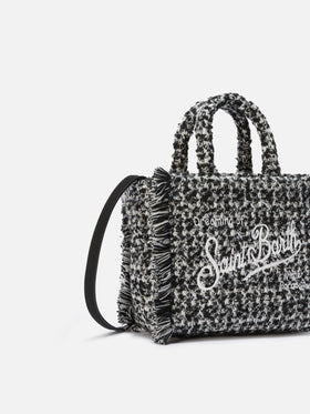 Vanity Mini Tweed Handbag in black and white