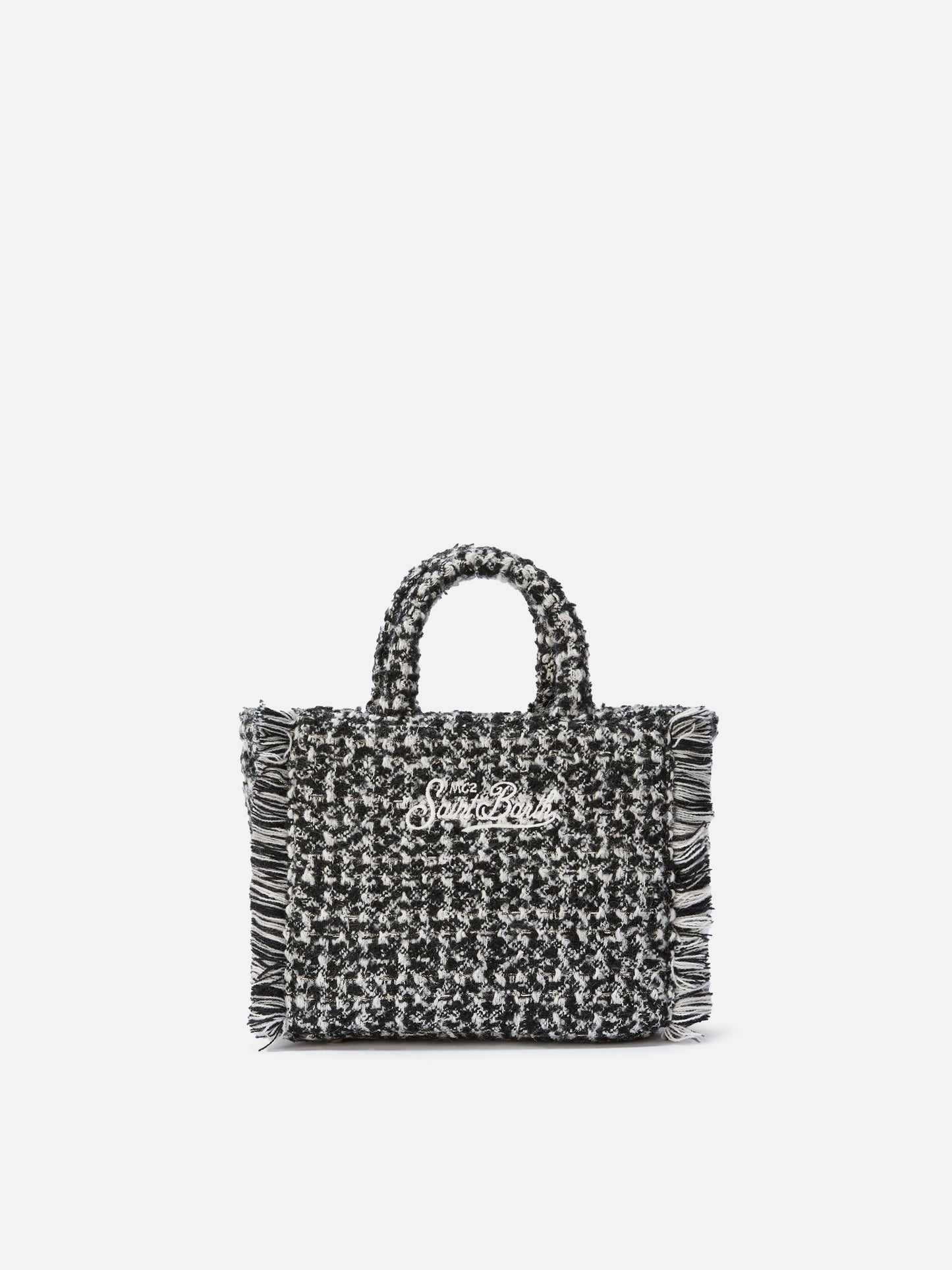 Vanity Mini Tweed Handbag in black and white