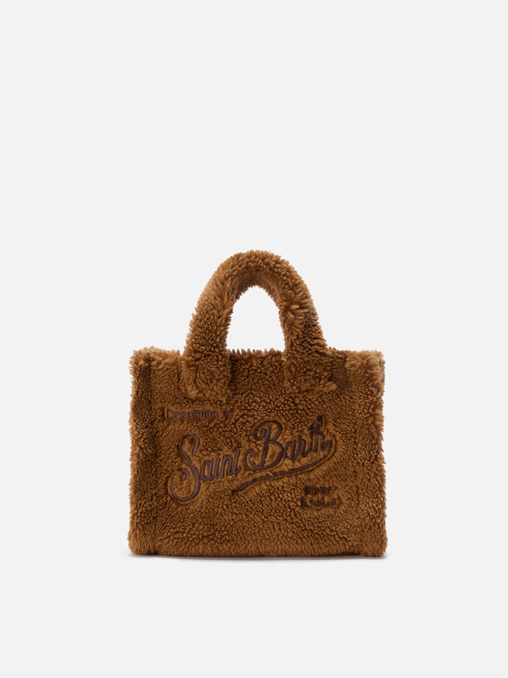 Vanity Mini Teddy Handbag in brown sherpa