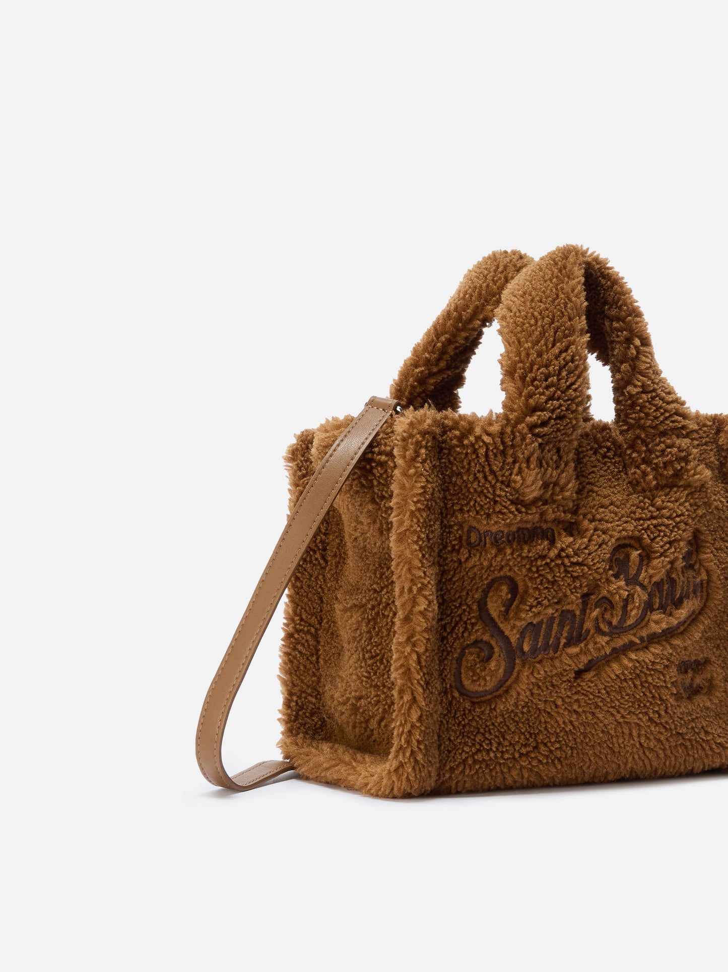 Vanity Mini Teddy Handbag in brown sherpa