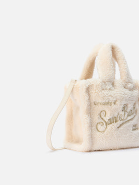 Vanity Mini Teddy Handtasche aus weißem Sherpa
