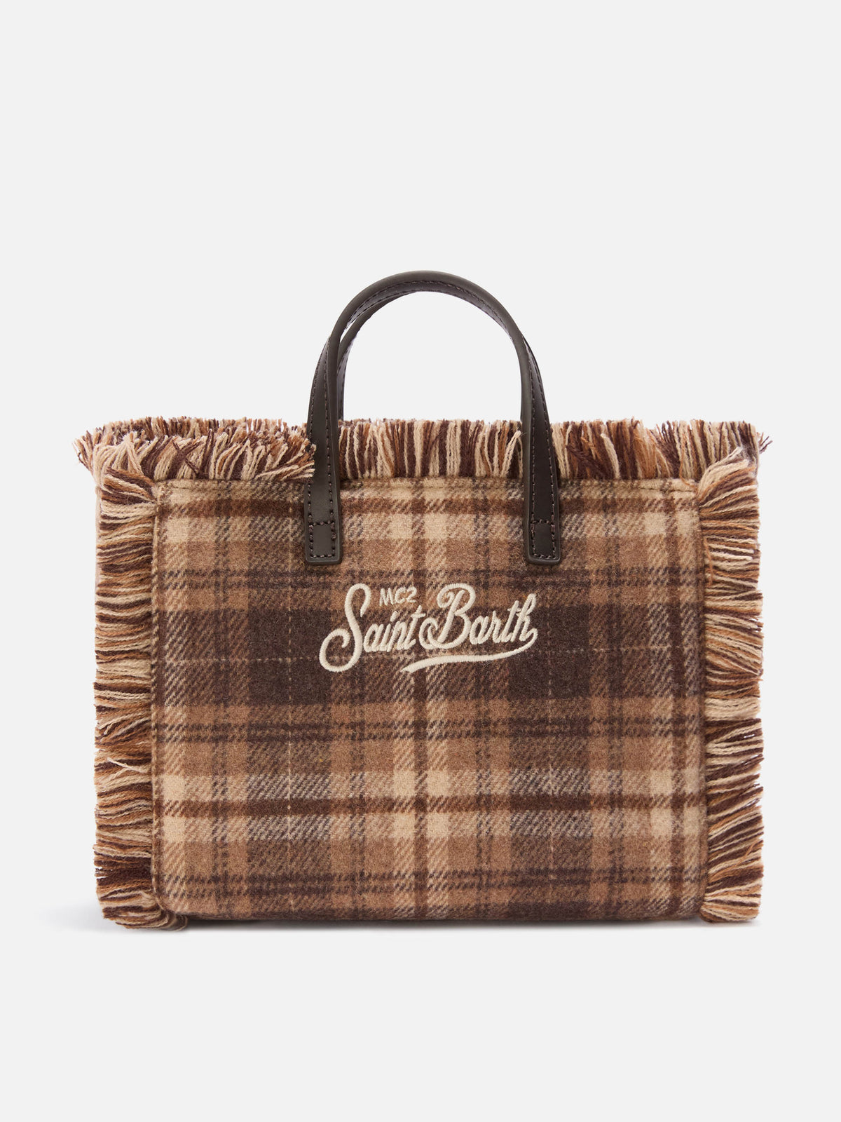 Borsa Mini Vanity in misto lana con motivo tartan