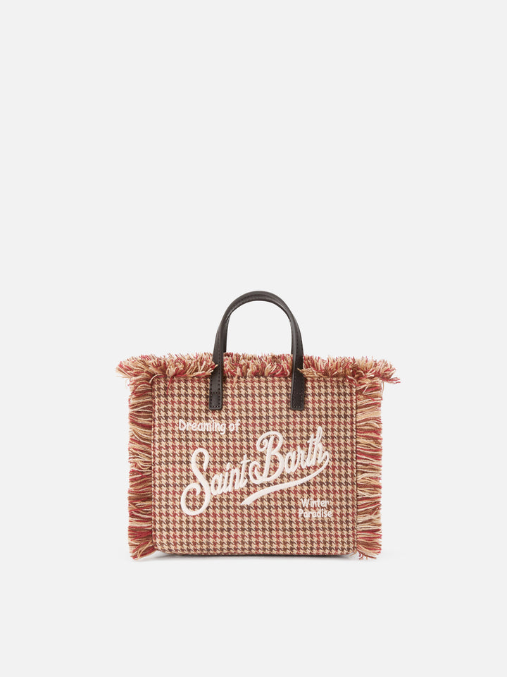 Mini-Vanity-Bag aus Wollmischung mit Hahnentrittmuster 