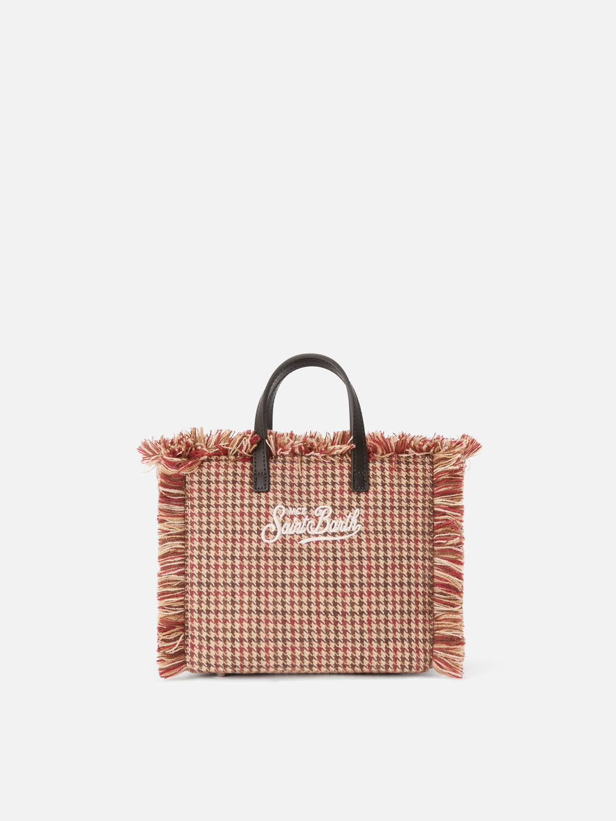 Mini Vanity bag en mezcla de lana con estampado de pata de gallo 