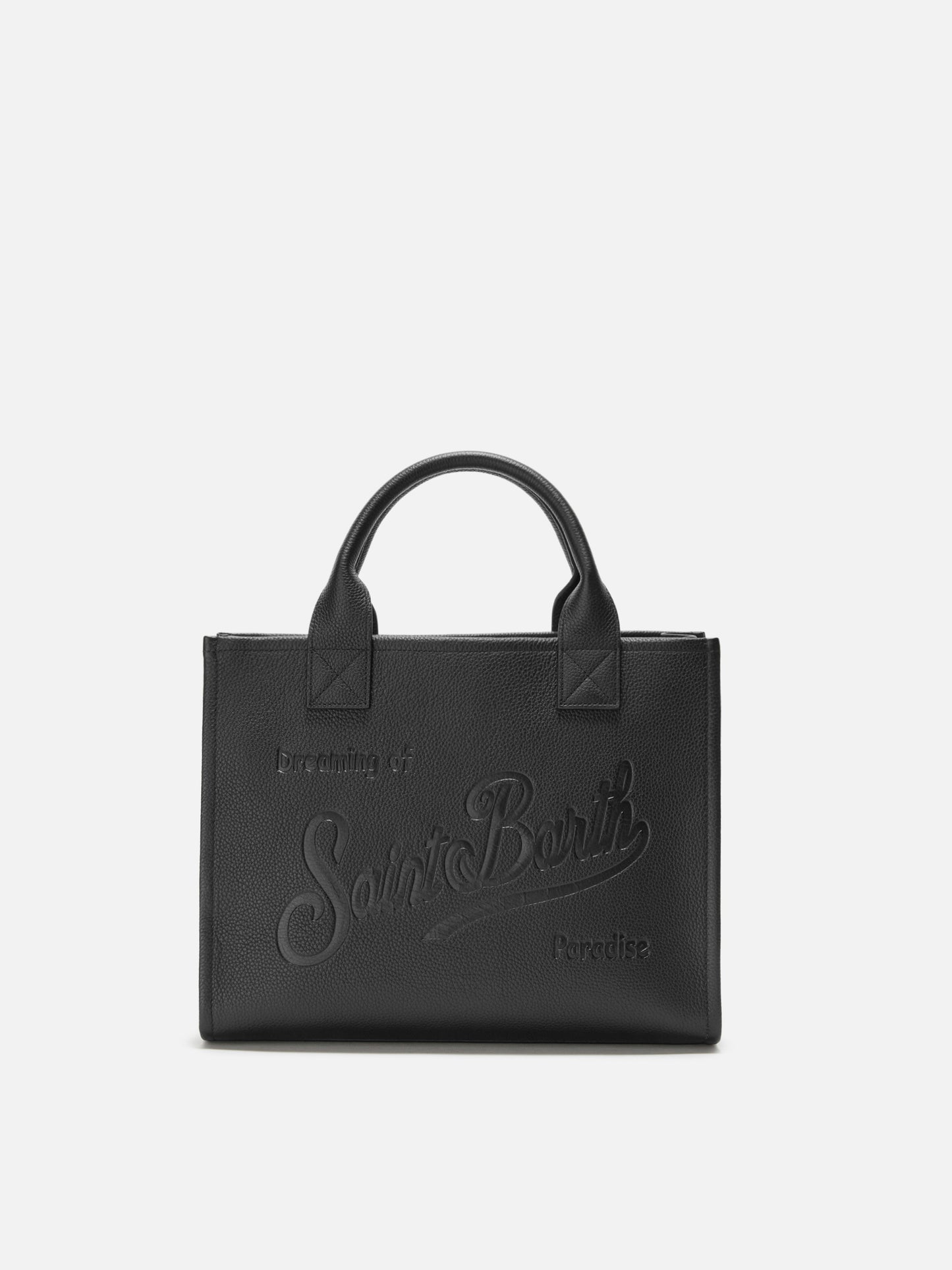 Vanity Bag Large Shoulder Bag in black hammered leather