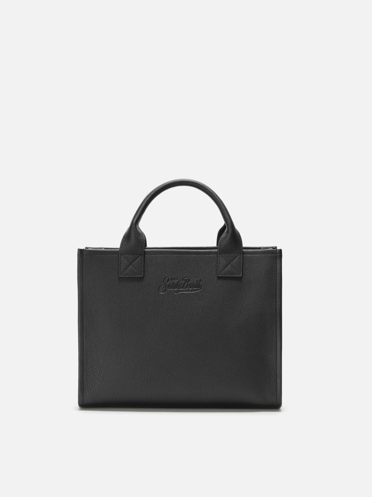 Vanity Bag Large Shoulder Bag in black hammered leather
