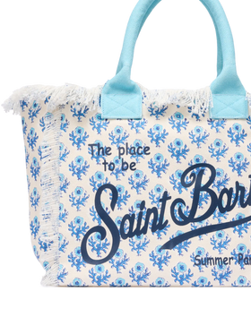 Cotton canvas Vanity tote bag with flower print