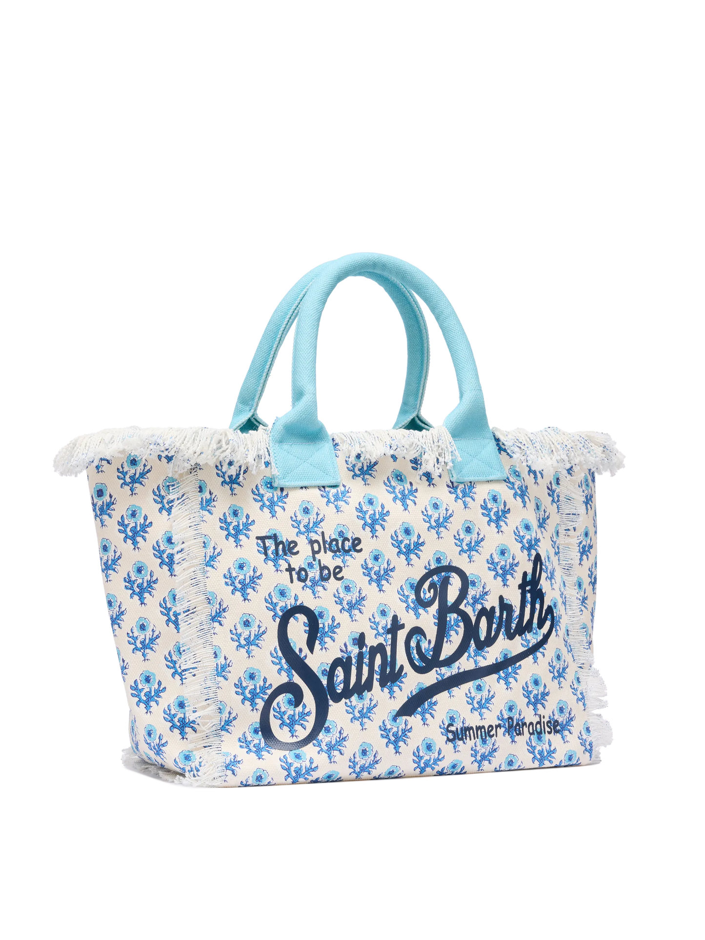 Cotton canvas Vanity tote bag with flower print