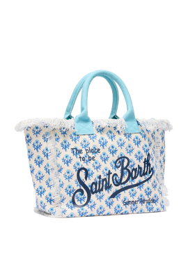 Cotton canvas Vanity tote bag with flower print