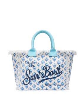 Cotton canvas Vanity tote bag with flower print