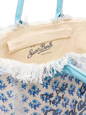 Cotton canvas Vanity tote bag with flower print