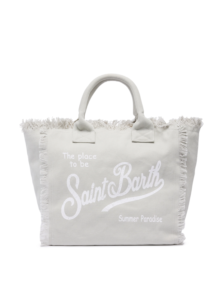 Grey cotton canvas Vanity tote bag - MC2 Saint Barth