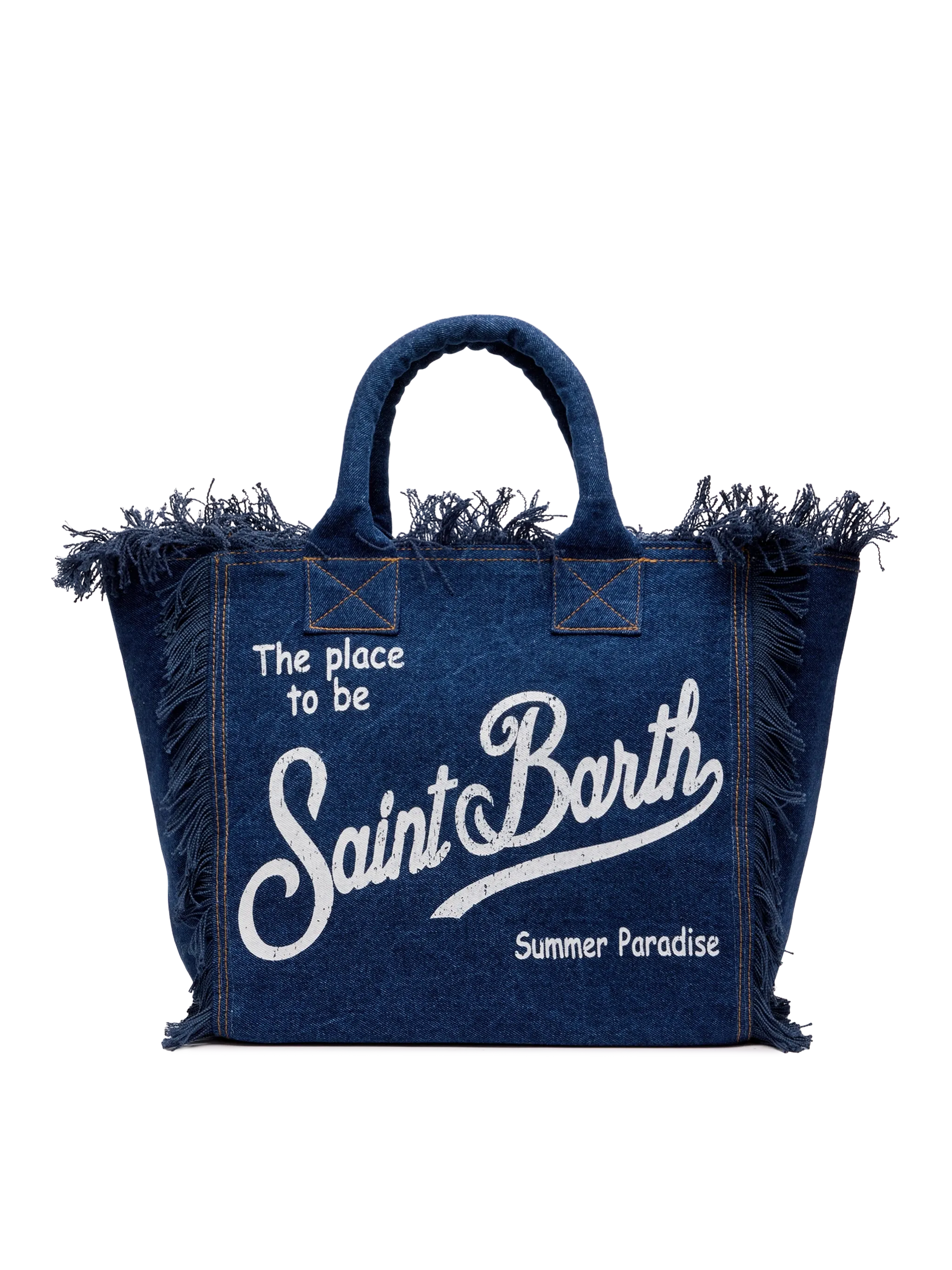 Dark denim fabric Vanity tote bag - MC2 Saint Barth