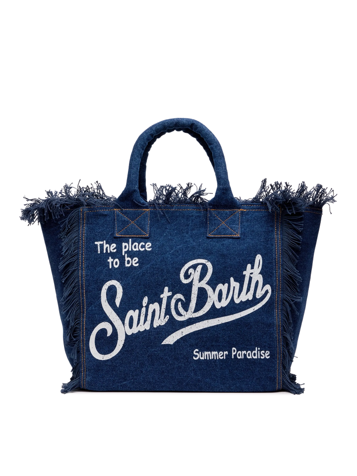 Dark denim fabric Vanity tote bag - MC2 Saint Barth