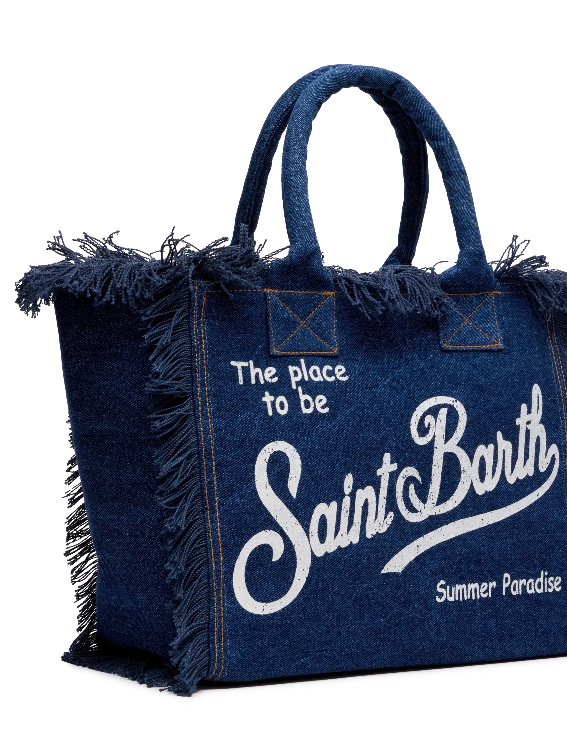 Dark denim fabric Vanity tote bag - MC2 Saint Barth