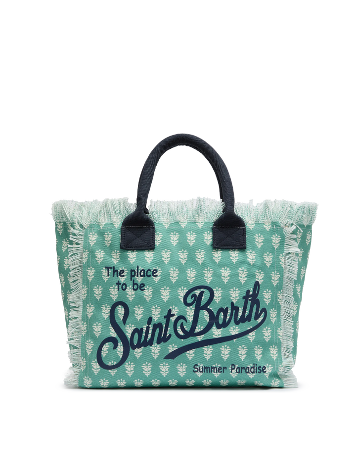 Borsa a spalla Vanity in canvas di cotone con stampa floreale