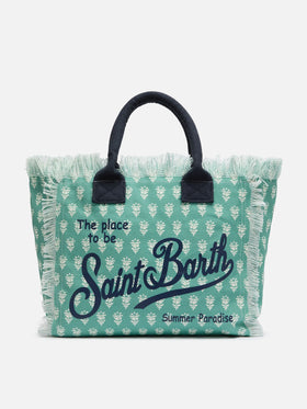 Vanity-Einkaufstasche aus Baumwollcanvas mit Blumendruck