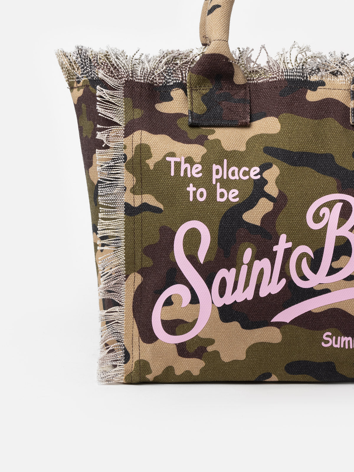 Cotton canvas Vanity tote bag with camouflage print