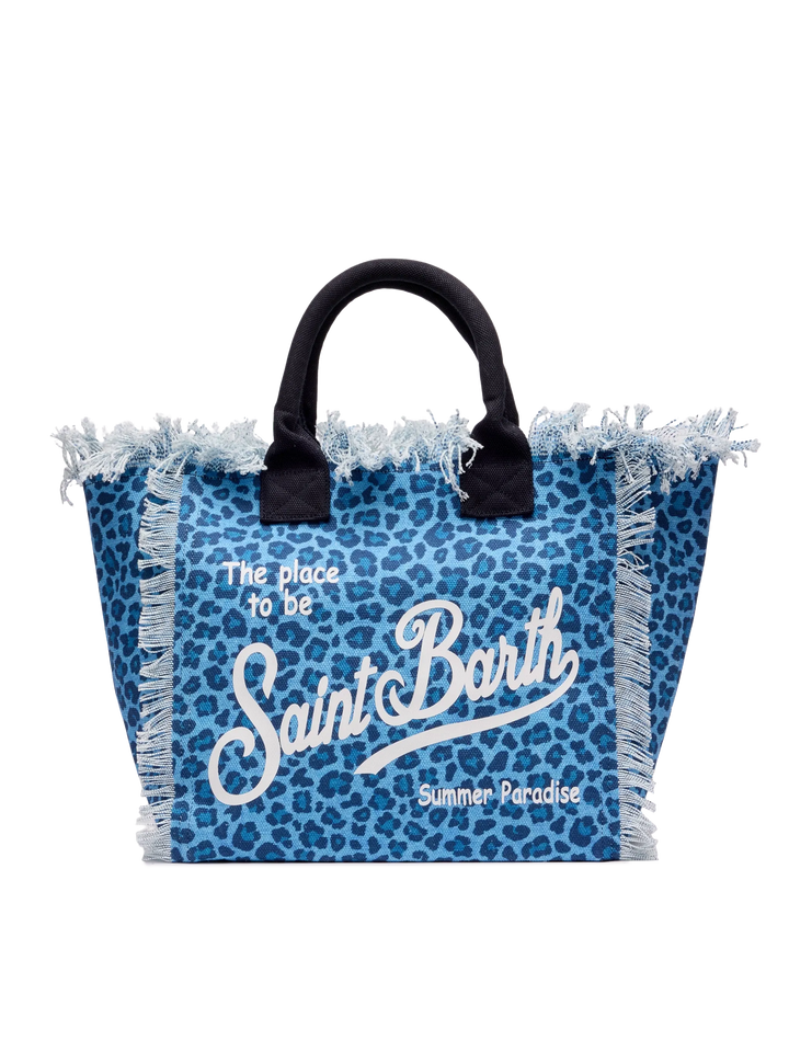 Cotton canvas Vanity tote bag with animalier print - MC2 Saint Barth