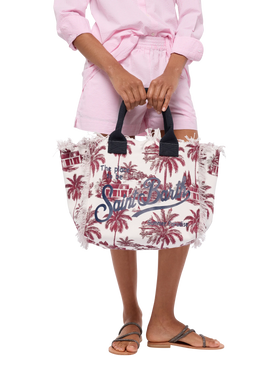Borsa a spalla Vanity in canvas di cotone con stampa toile de jouy | AI CO-CREATED DESIGN BY RICKDICK - POWERED BY RED-EYE