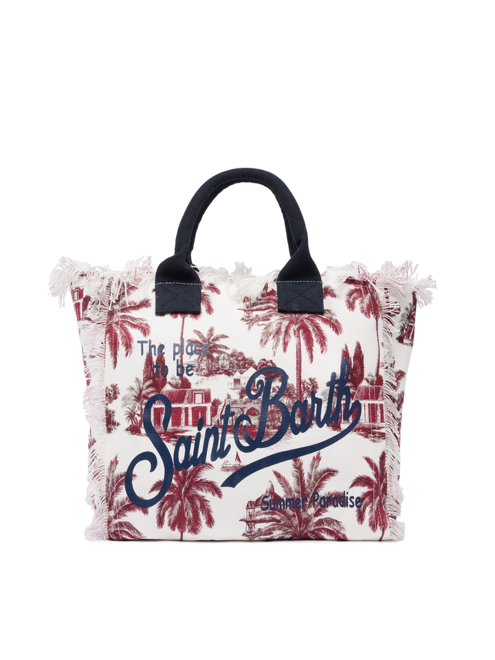 Cotton canvas Vanity tote bag with toile de jouy print | AI CO-CREATED DESIGN BY RICKDICK - POWERED BY RED-EYE - MC2 Saint Barth