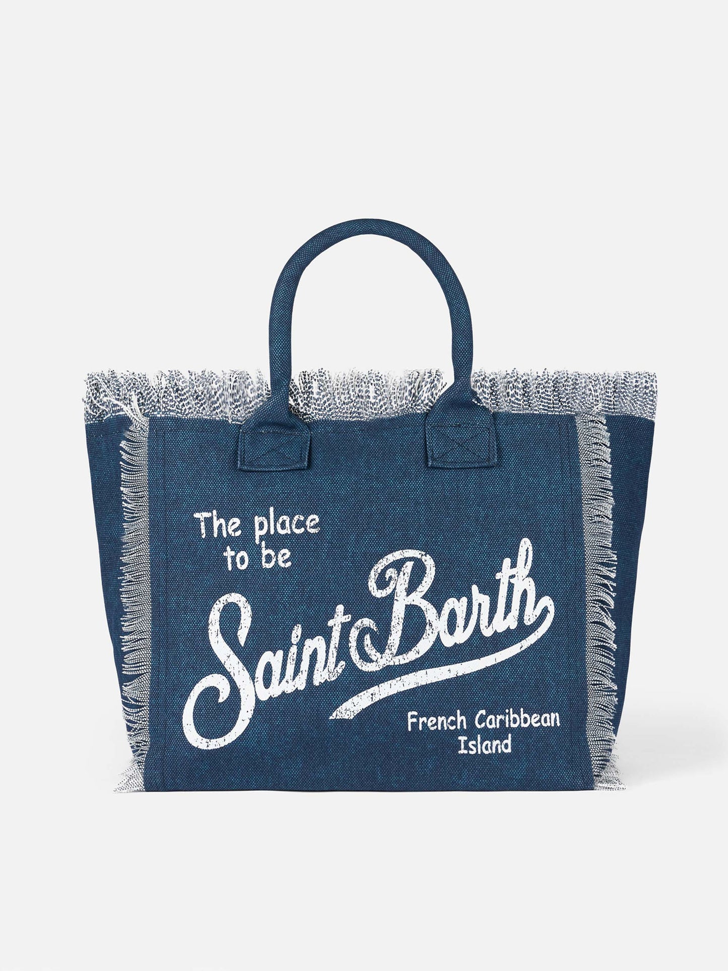 Indigo cotton canvas Vanity tote bag