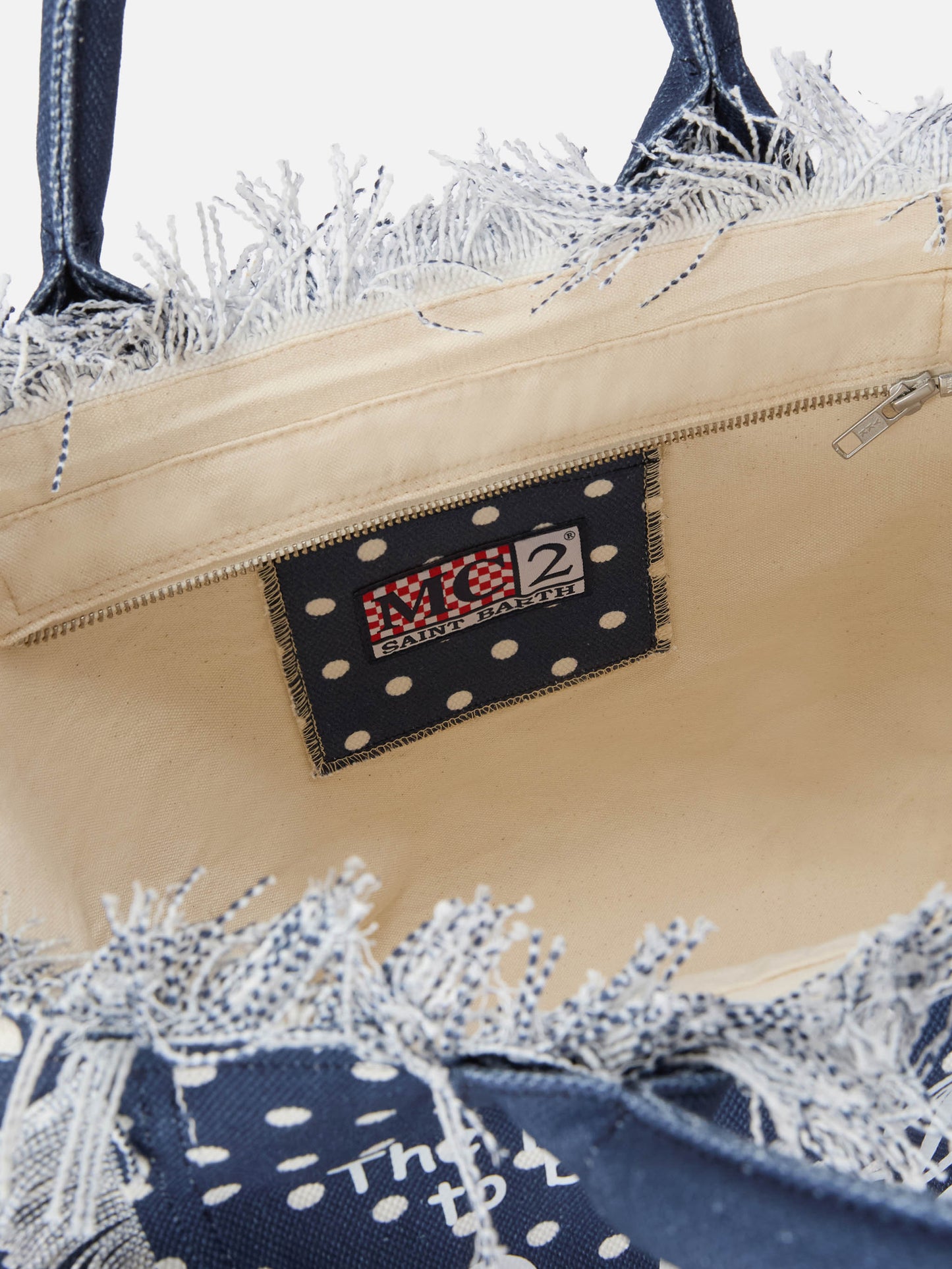 Vanity regular canvas bag with polka dot print