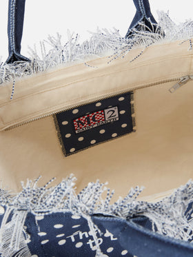 Vanity regular canvas bag with polka dot print